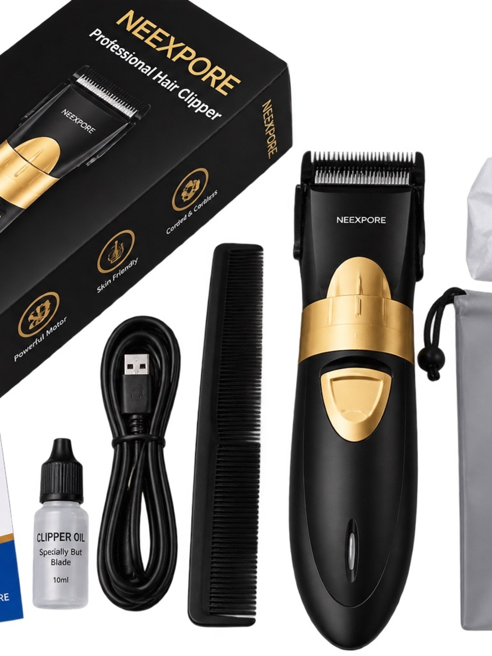 Men’s Electric Hair Clipper - Black & Gold